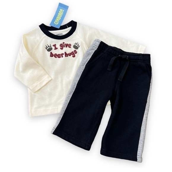 GYMBOREE Outfit I Give Bear Hugs Tee & Pants 6-12 months New - Picture 1 of 4